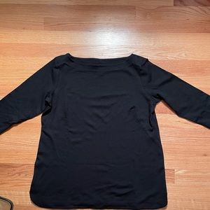 JJill ponte collection knit top Black. Like new. 3/4 sleeve, bateau neck